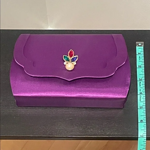 NWOT Elegant Purple Clutch with Jewel Accent - Picture 6 of 6
